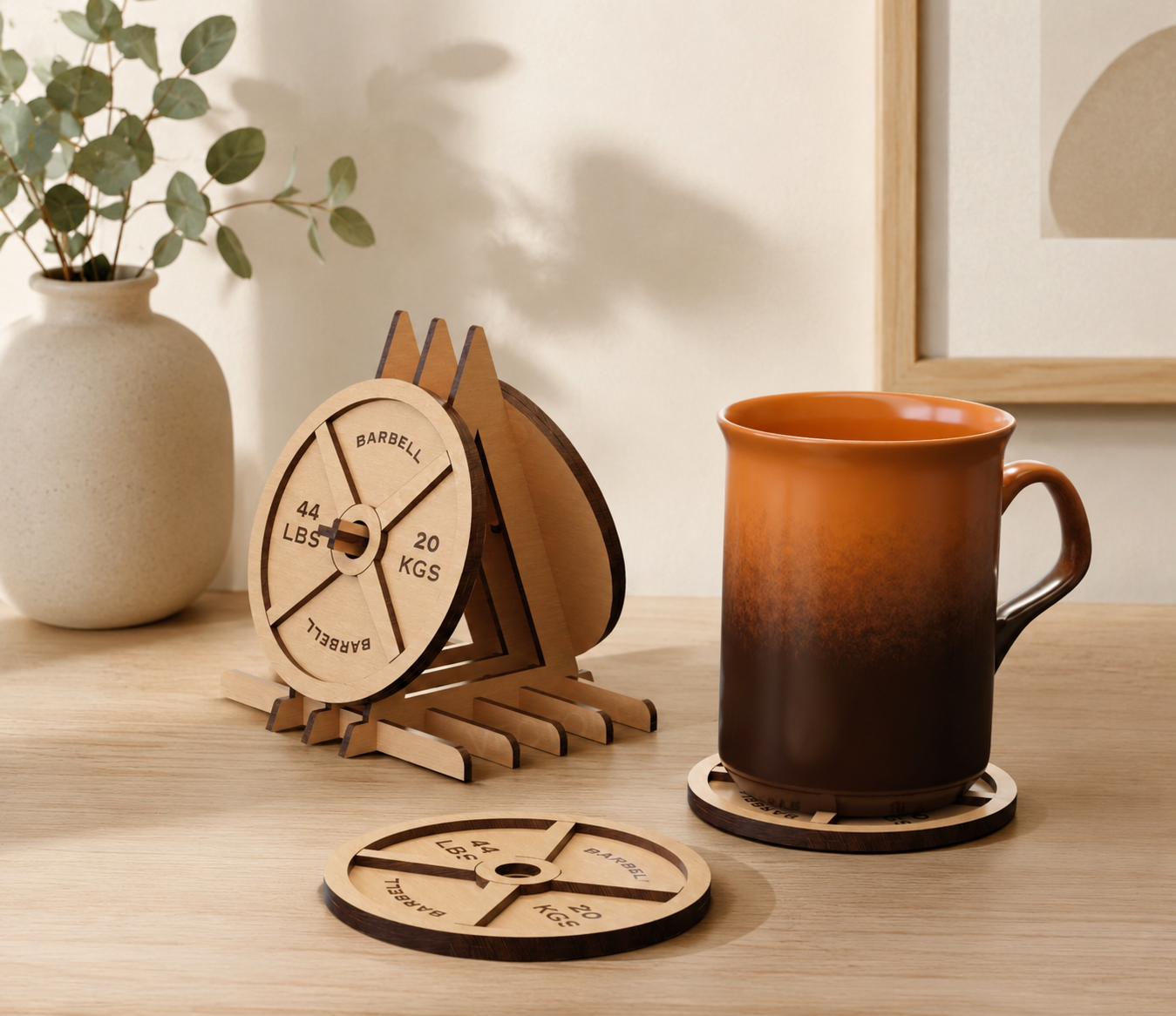 Sous-verre gravé sur bois